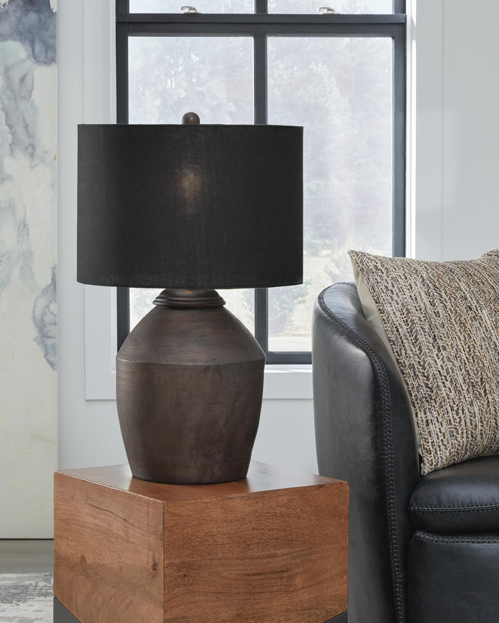 Naareman Table Lamp in Metallic Black, alternate view 3