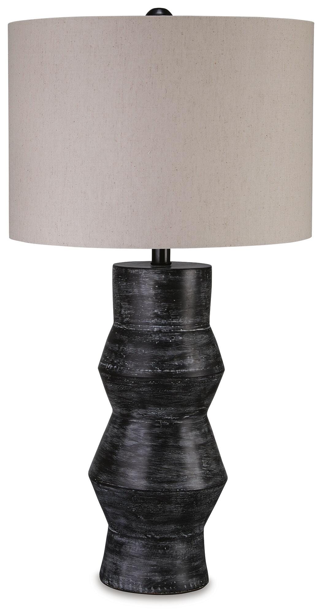 Kerbert Table Lamp in Distressed Black, alternate view 2
