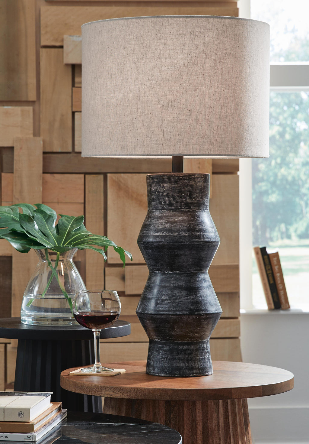 Kerbert Table Lamp in Distressed Black, alternate view 3