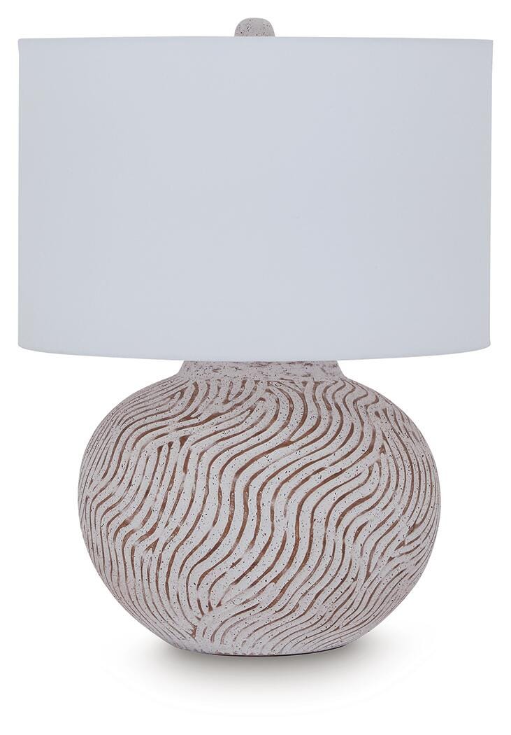 Vien Table Lamp in Distressed White, alternate view 2