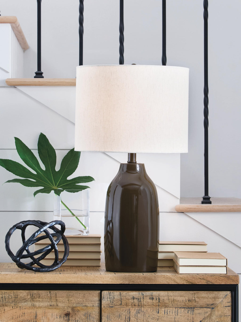 Jyler Table Lamp in Brown, lifestyle view