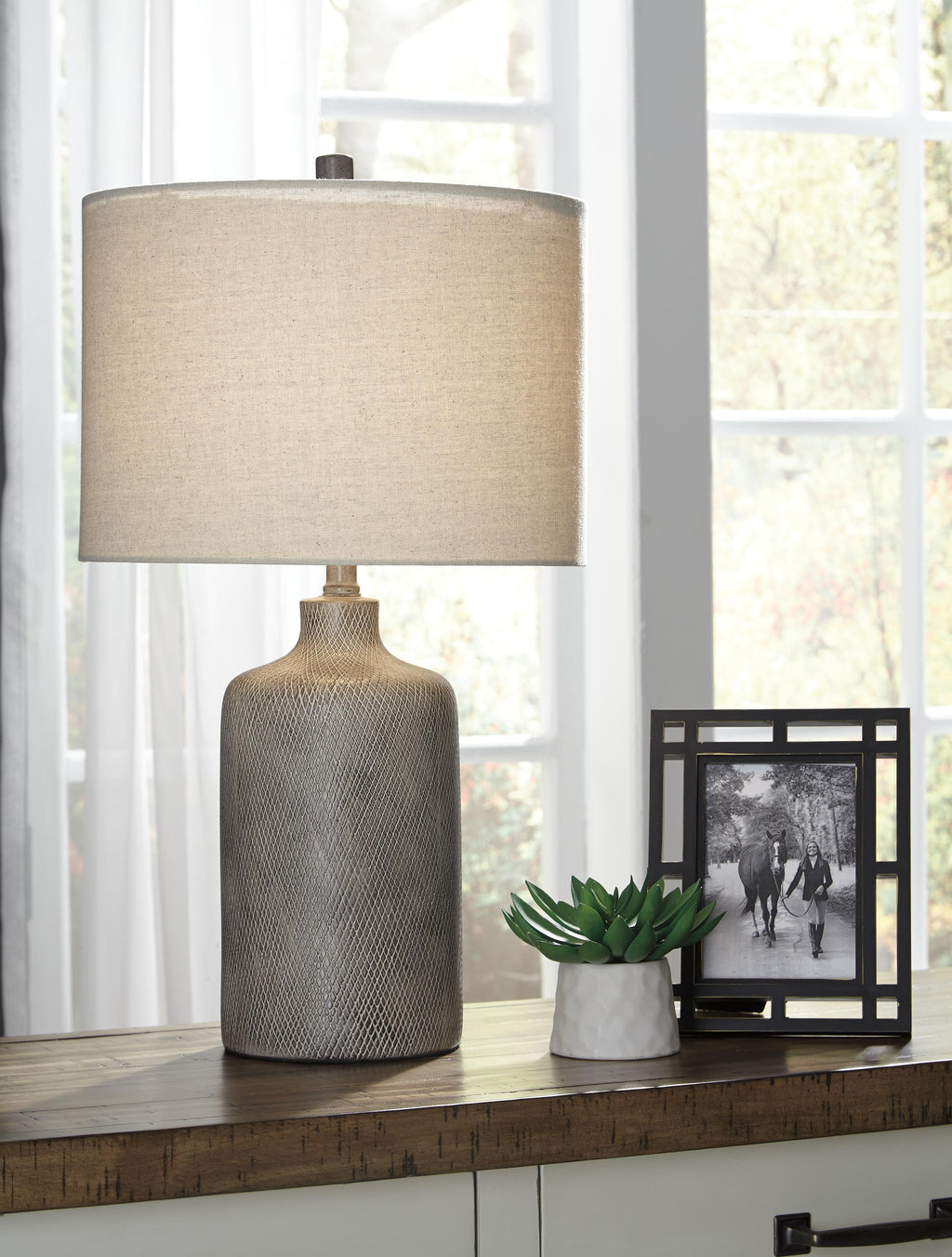 Linus Table Lamp in Antique Black, alternate view 3