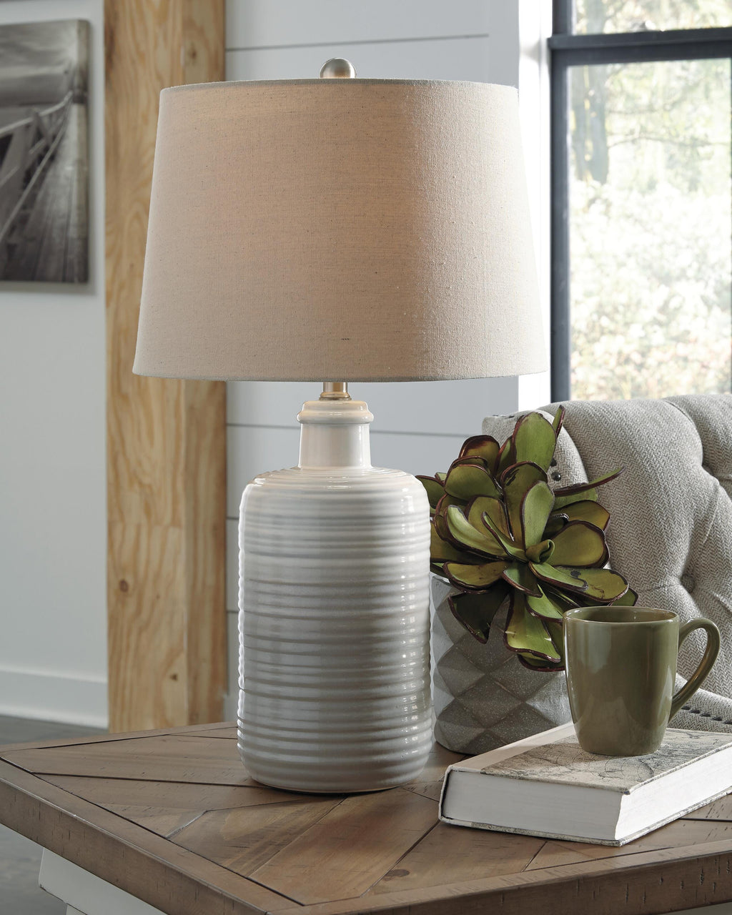 Marnina Table Lamp (Set of 2) in Taupe, lifestyle view