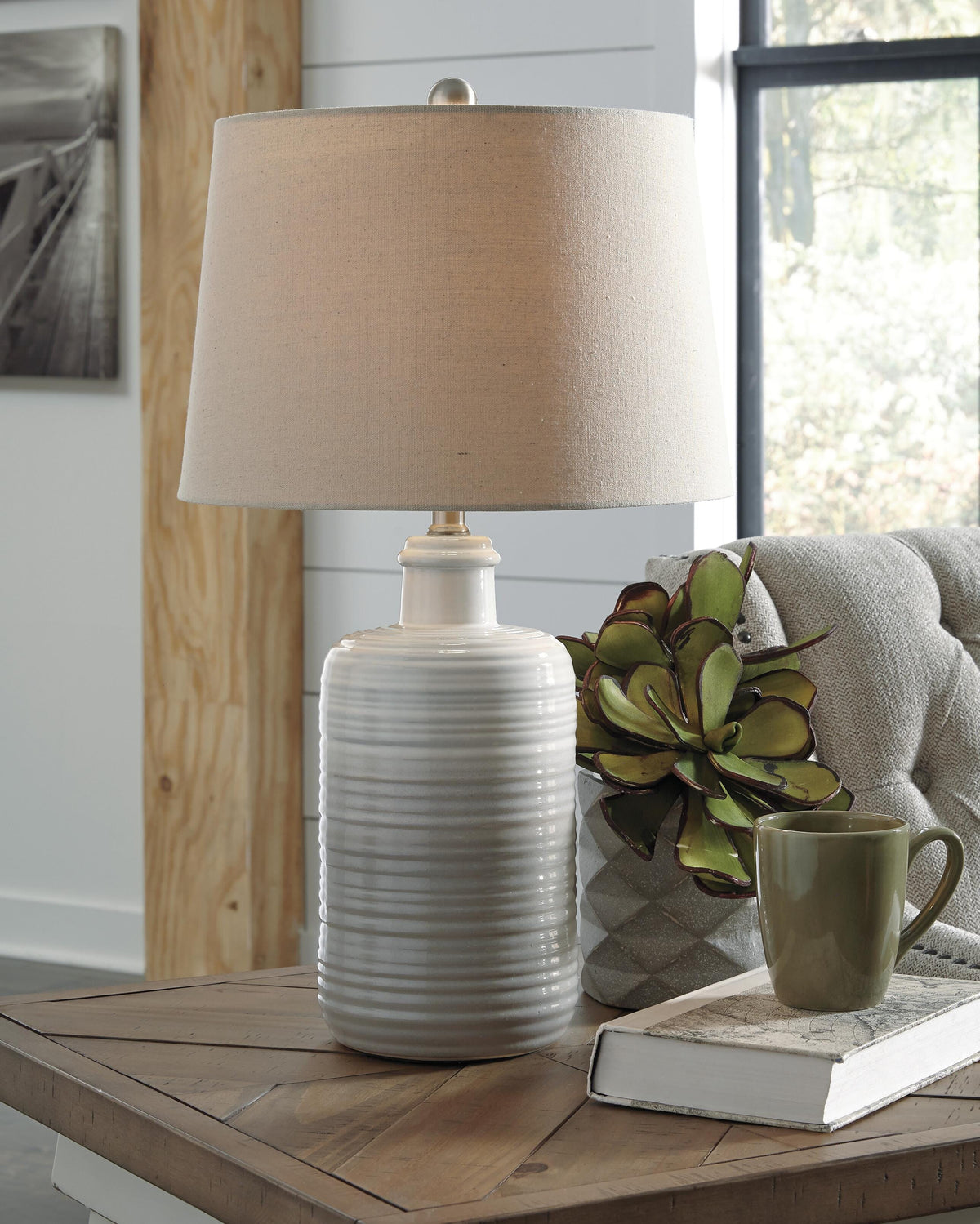 Marnina Table Lamp (Set of 2) in Taupe, lifestyle view