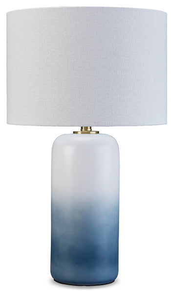 Lemrich Table Lamp in White/Teal
