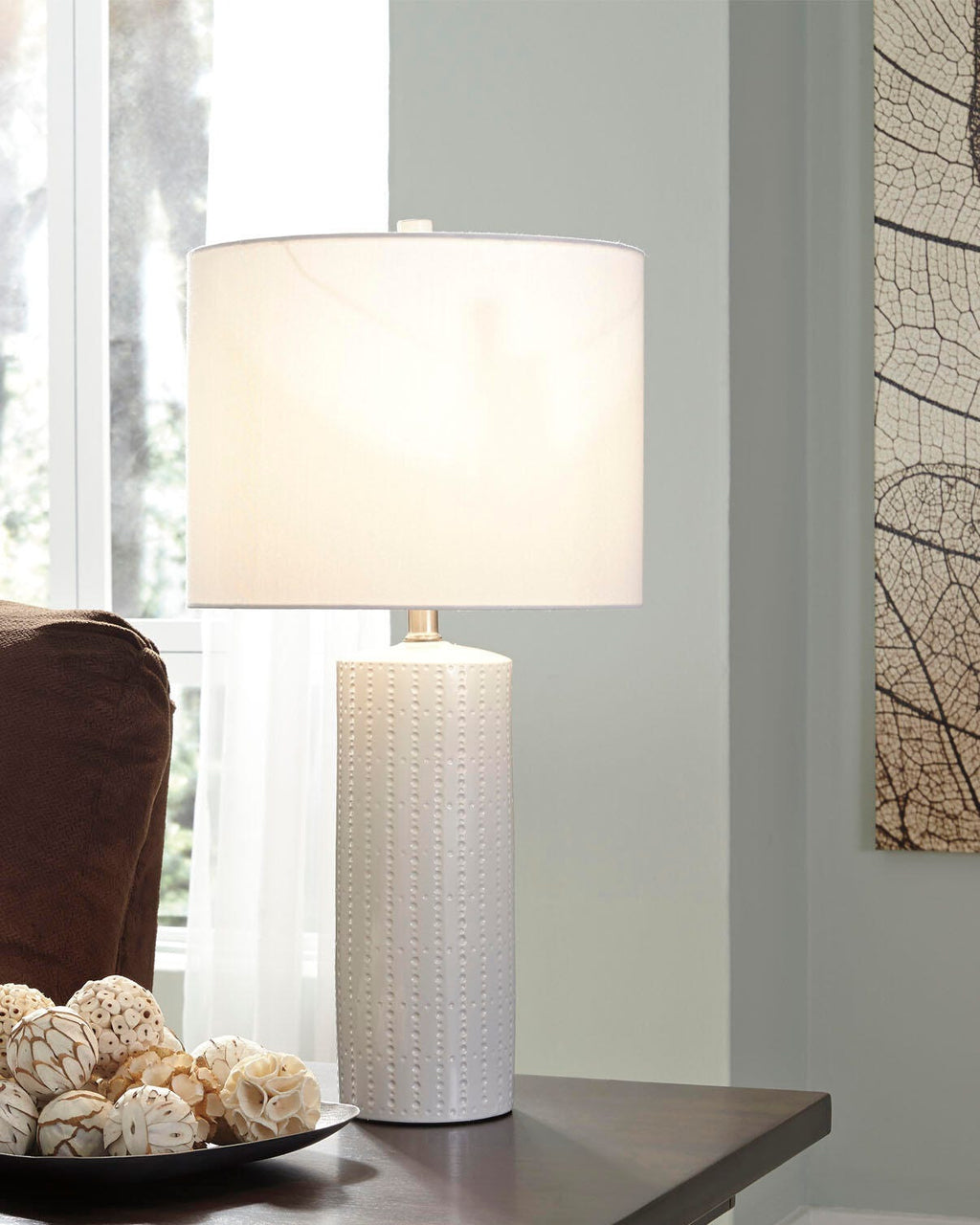 Steuben Table Lamp (Set of 2) in White, lifestyle view