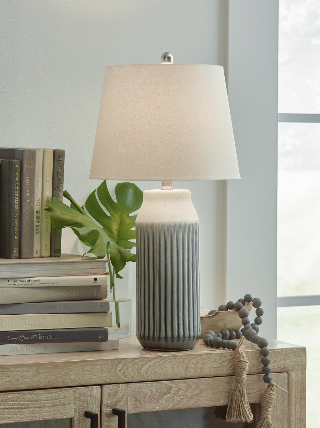 Afener Table Lamp (Set of 2) in Blue/Beige, alternate view 3