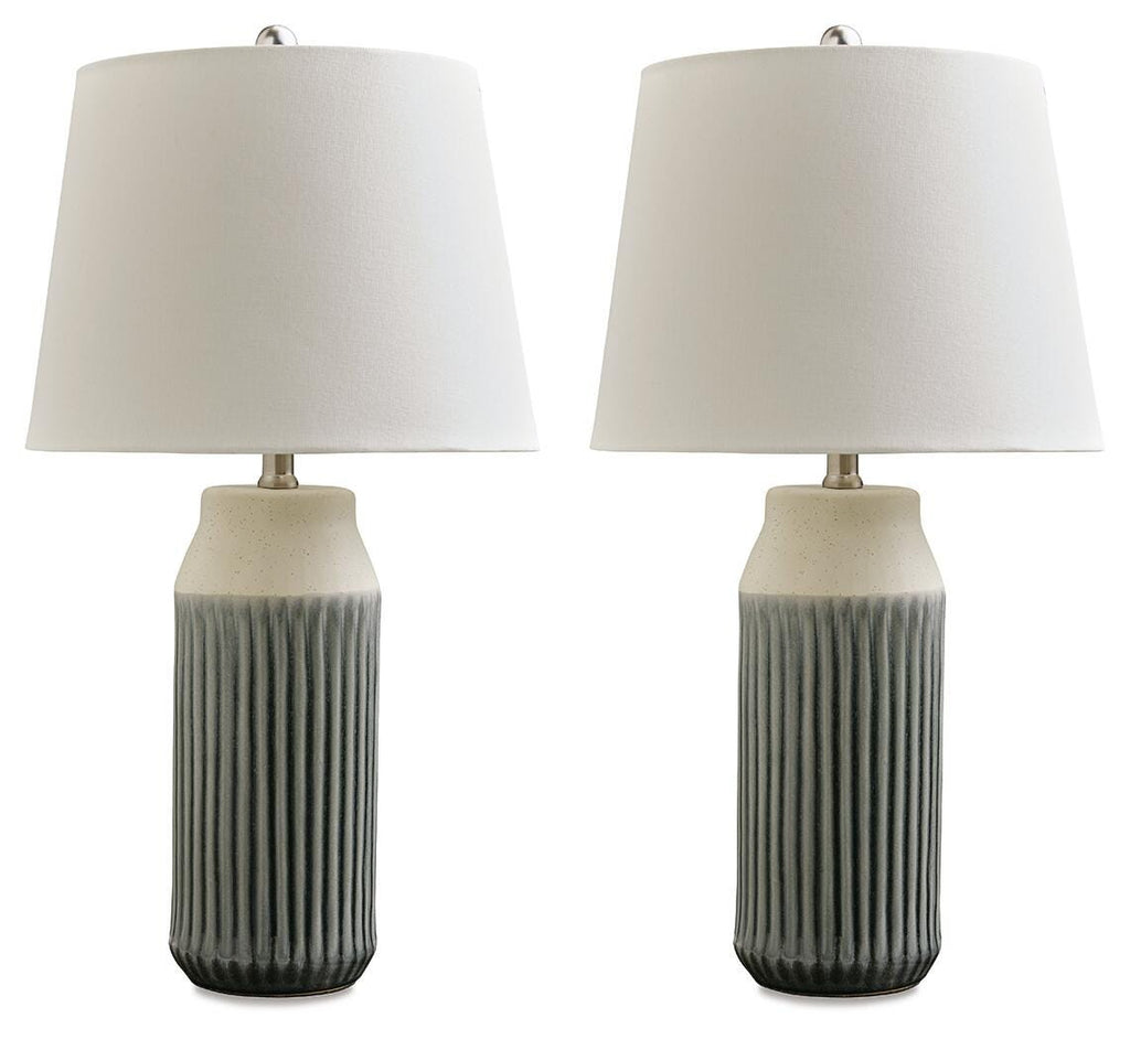 Afener Table Lamp (Set of 2) in Blue/Beige, alternate view 2