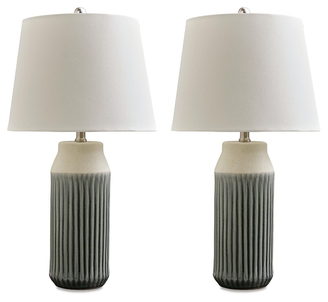 Afener Table Lamp (Set of 2) in Blue/Beige, alternate view 2
