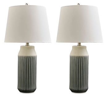 Afener Table Lamp (Set of 2) in Blue/Beige