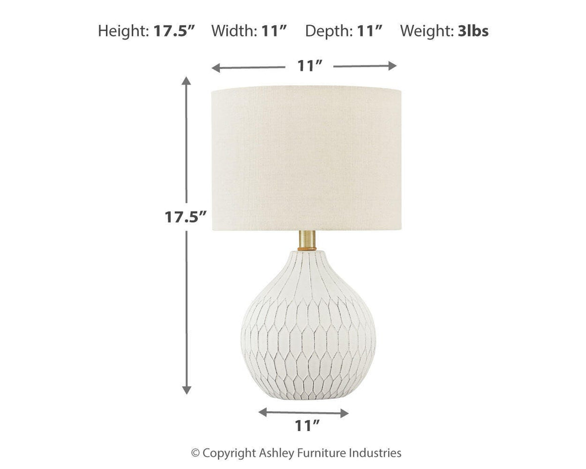 Wardmont Table Lamp in White, alternate view 5