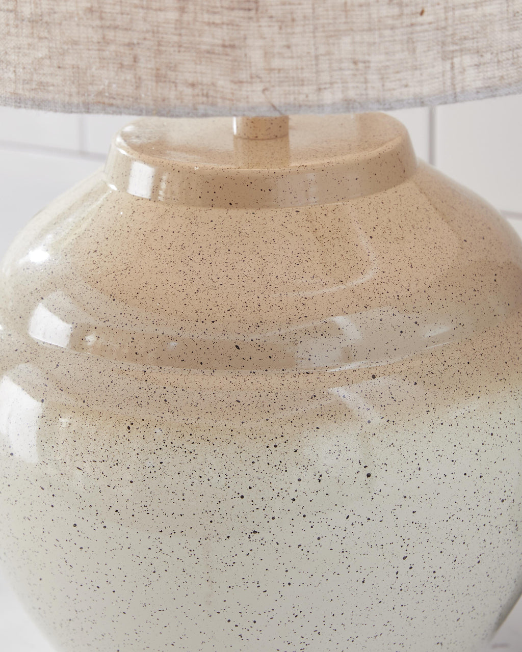 Waldish Table Lamp in Cream/Beige, detail view