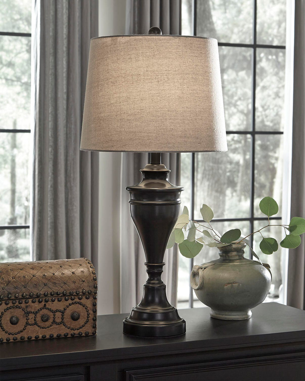 Darlita Table Lamp (Set of 2) in Bronze Finish, lifestyle view