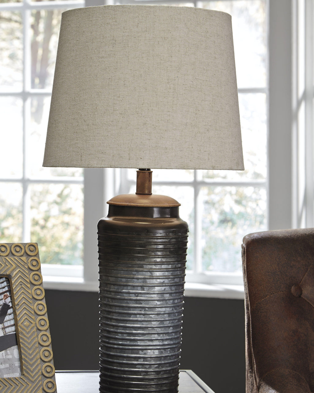 Norbert Table Lamp (Set of 2) in Gray, lifestyle view