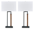 Voslen Table Lamp (Set of 2) in Black/Brown
