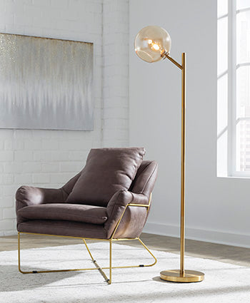 Abanson Floor Lamp in Amber/Gold Finish