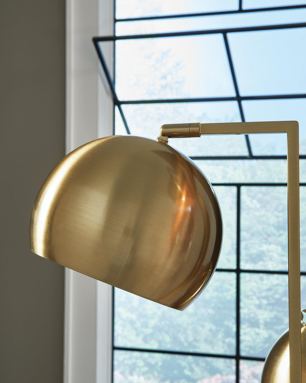 Sorcha Floor Lamp in Gold Finish/Black, detail view