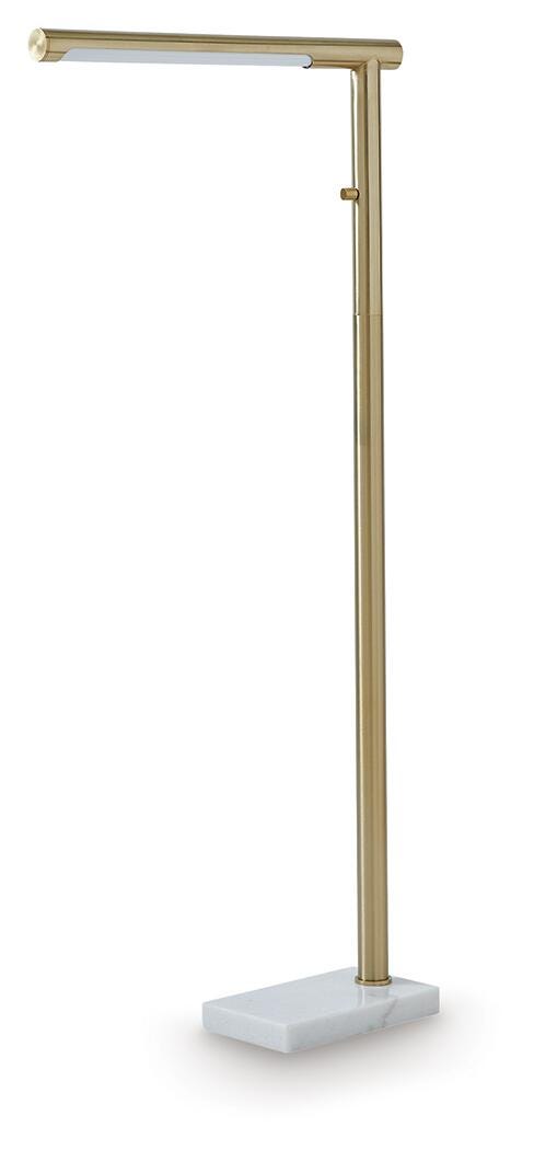 Santiford Floor Lamp in Gold Finish/White, alternate view 2
