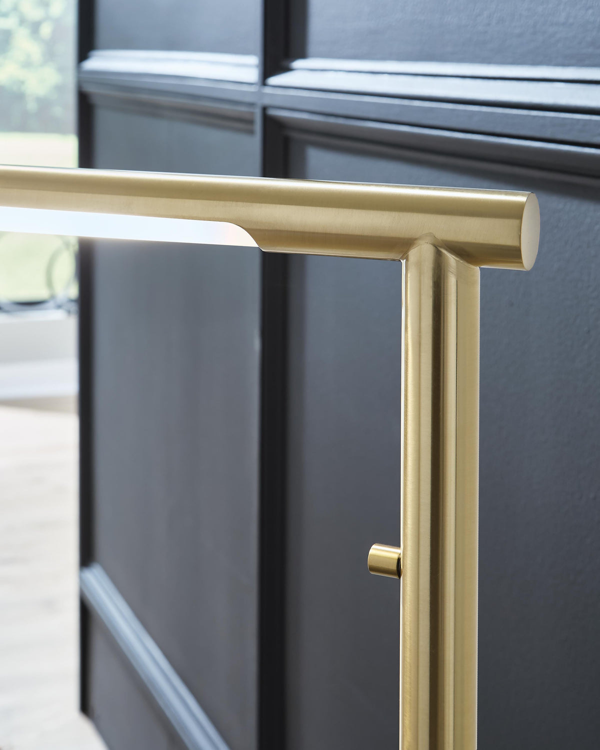 Santiford Floor Lamp in Gold Finish/White, detail view