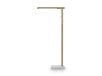 Santiford Floor Lamp in Gold Finish/White