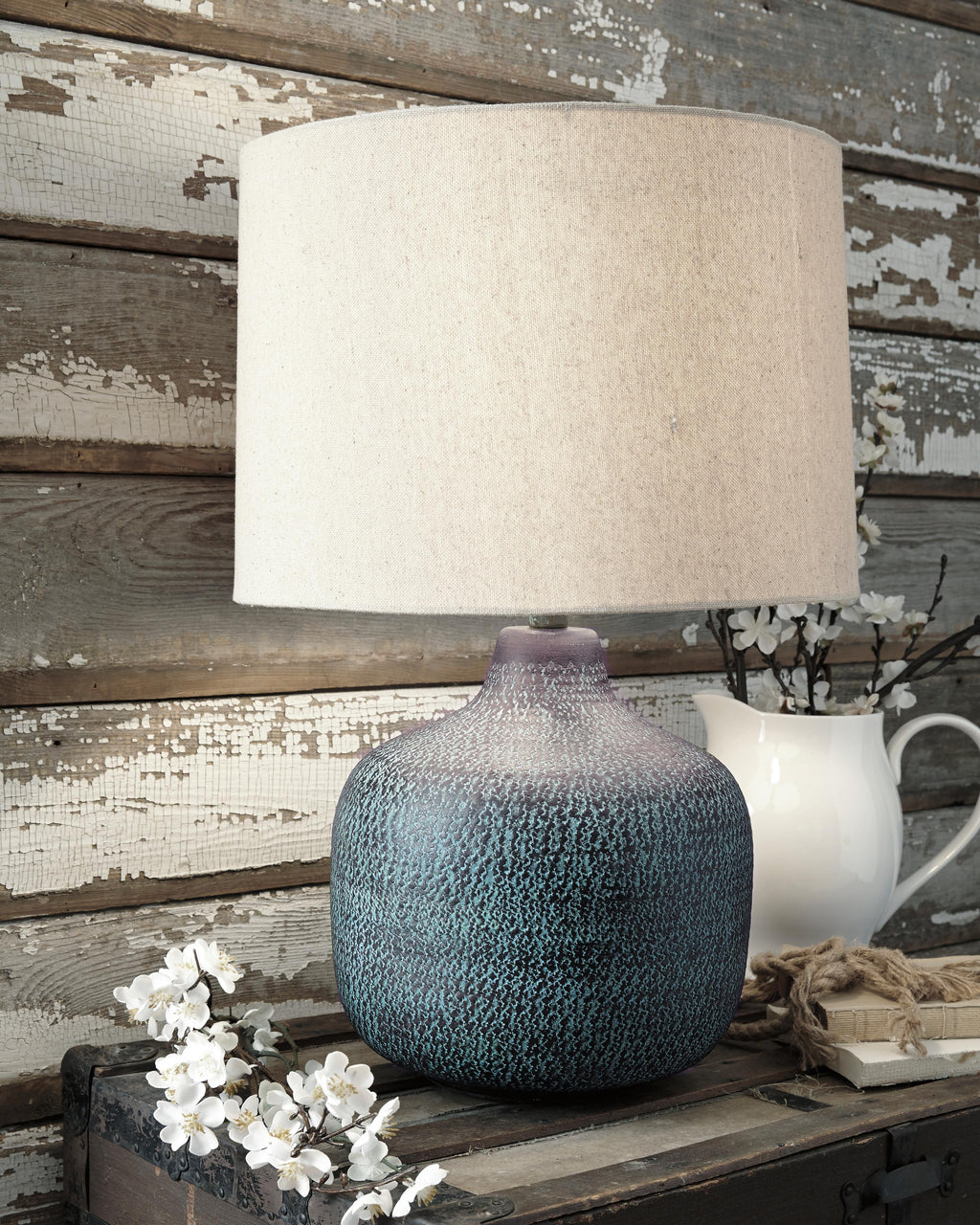 Malthace Table Lamp in Patina, lifestyle view