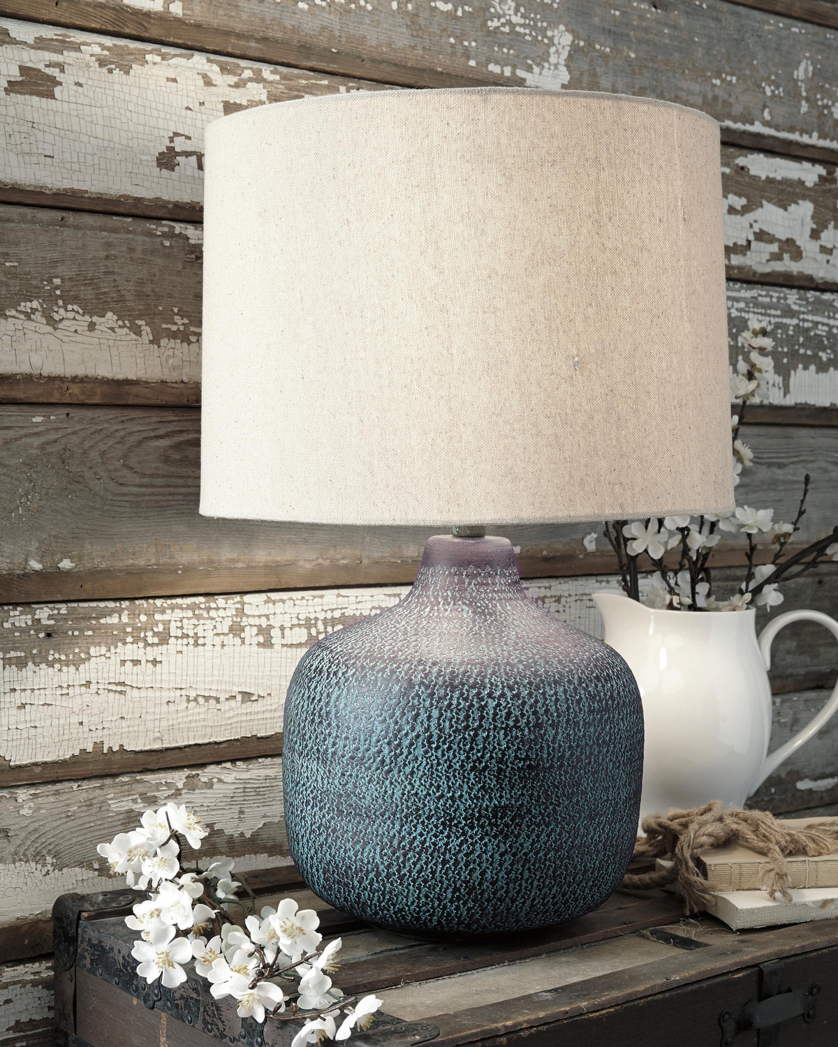 Malthace Table Lamp in Patina, lifestyle view