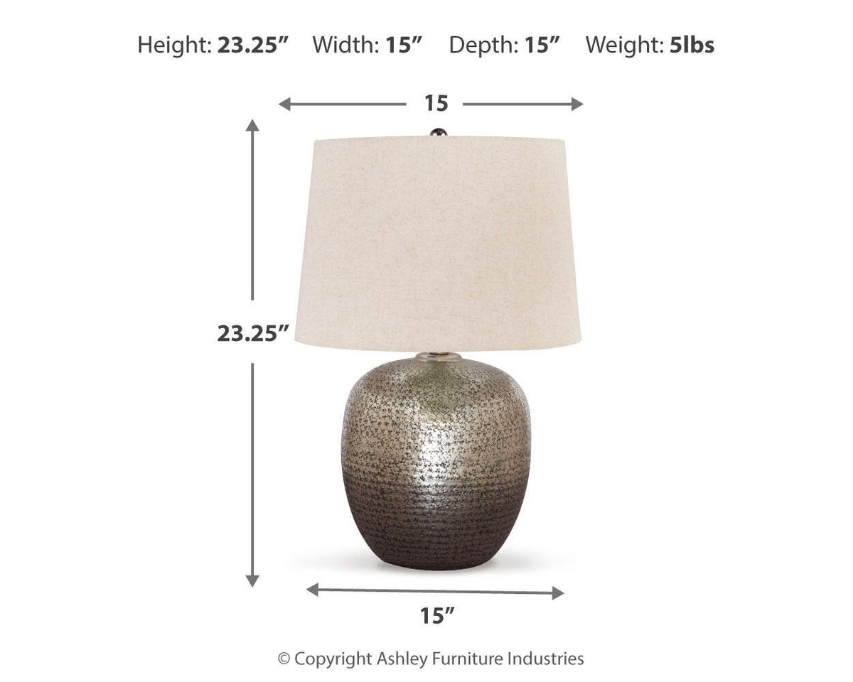 Magalie Table Lamp in Antique Silver Finish, alternate view 5