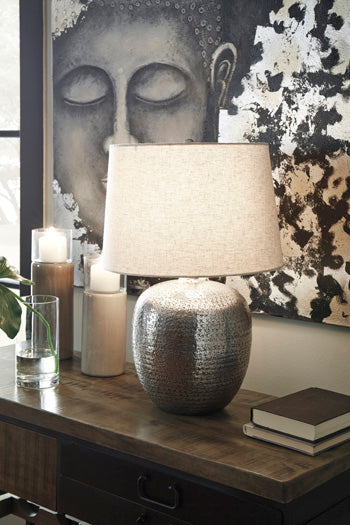 Magalie Table Lamp in Antique Silver Finish