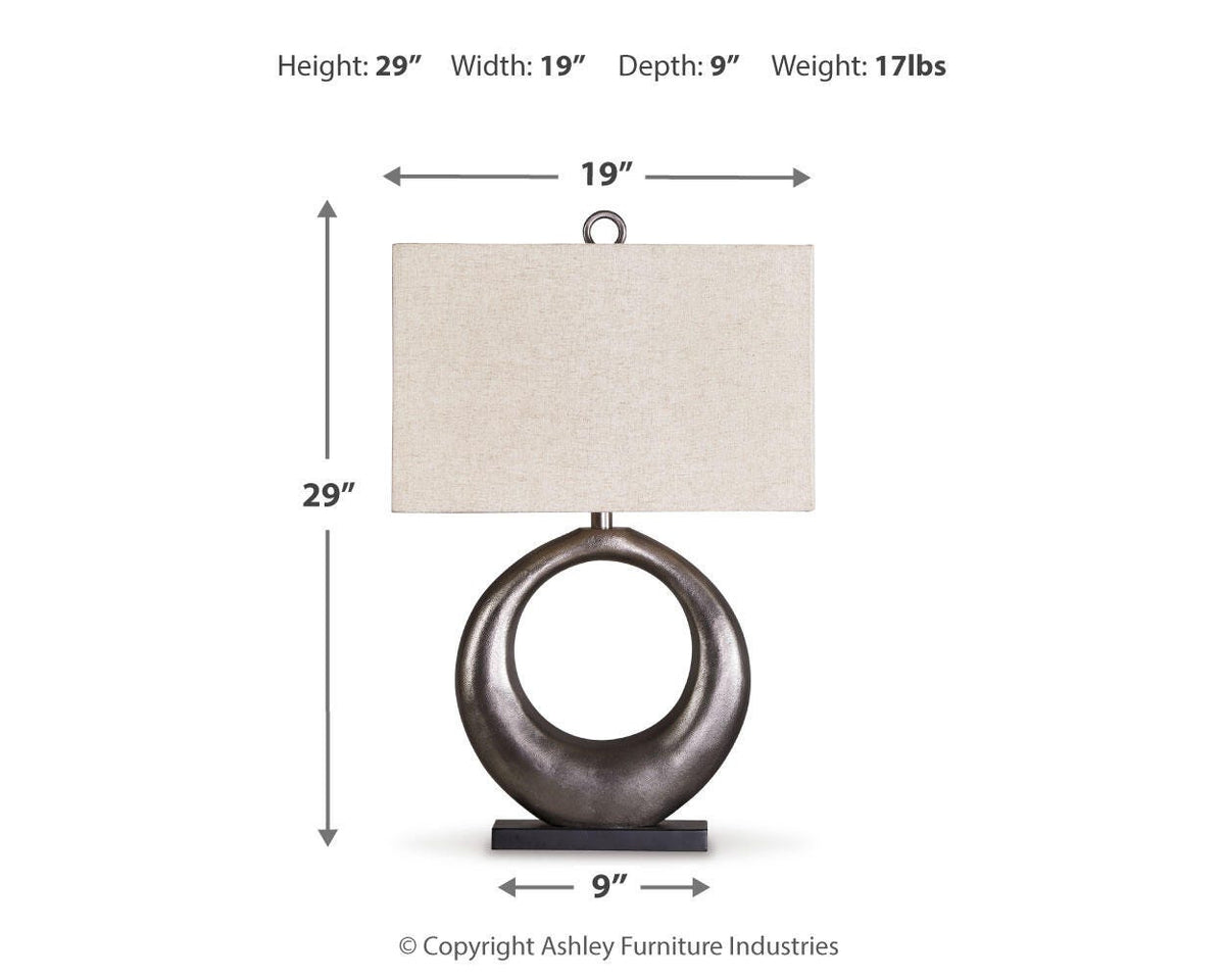 Saria Table Lamp in Antique Silver Finish, alternate view 5