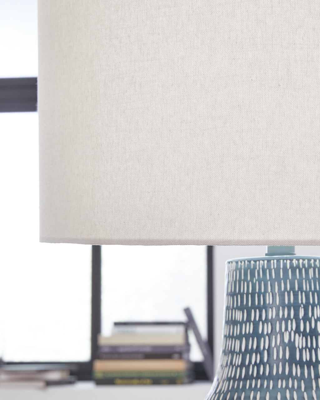 Schylarmont Table Lamp in Antique Gray/White, detail view