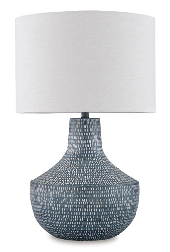 Schylarmont Table Lamp in Antique Gray/White