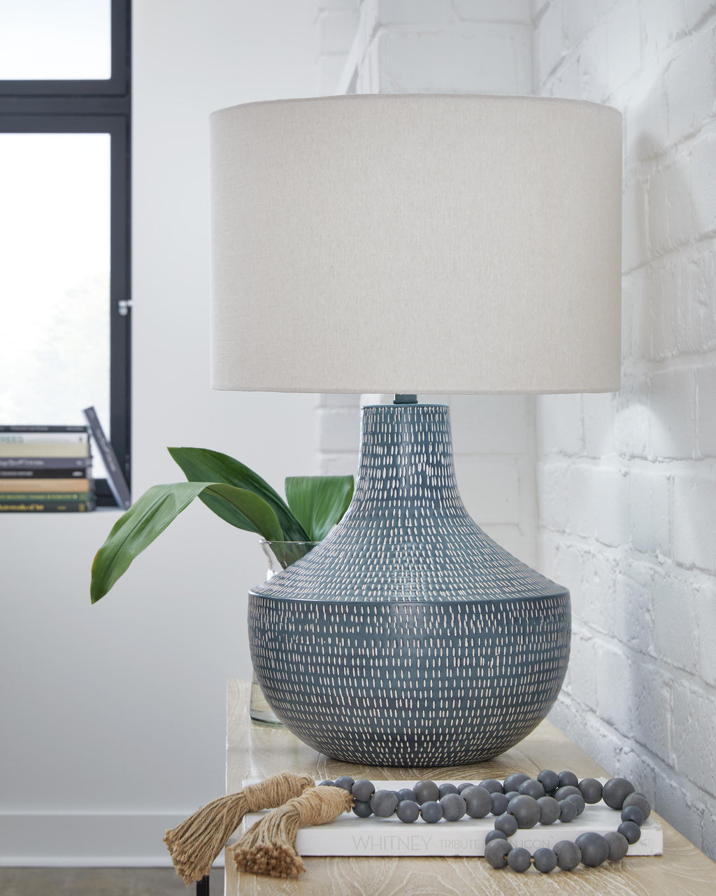 Schylarmont Table Lamp in Antique Gray/White, alternate view 3