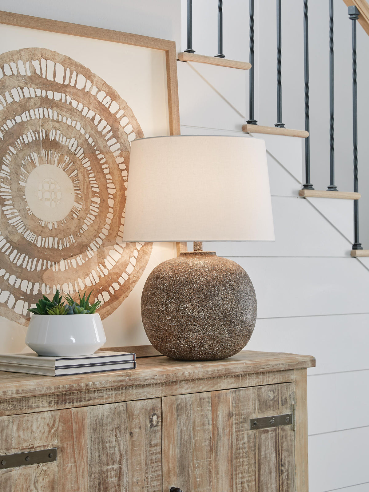 Neavesboro Table Lamp in Antique Brown/White, alternate view 3