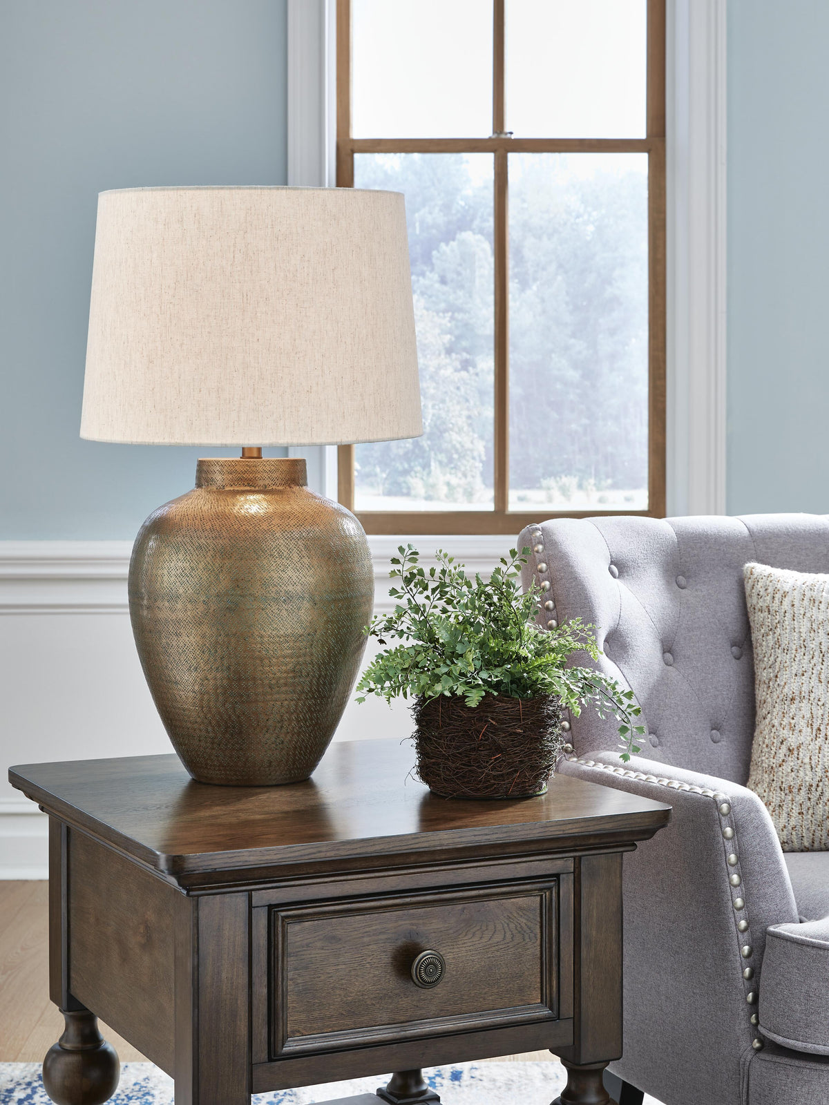 Madney Table Lamp in Antique Gold Finish, alternate view 3
