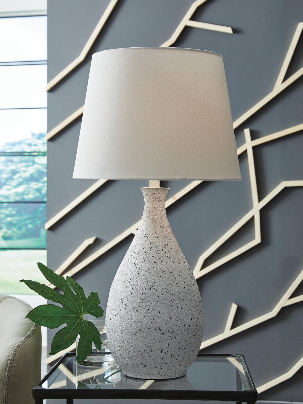 Wyattford Table Lamp in White/Black, lifestyle view
