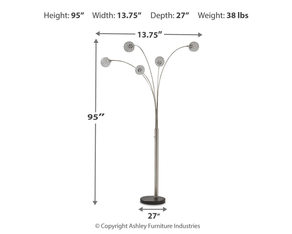 Winter Arc Lamp in Silver Finish, alternate view 5