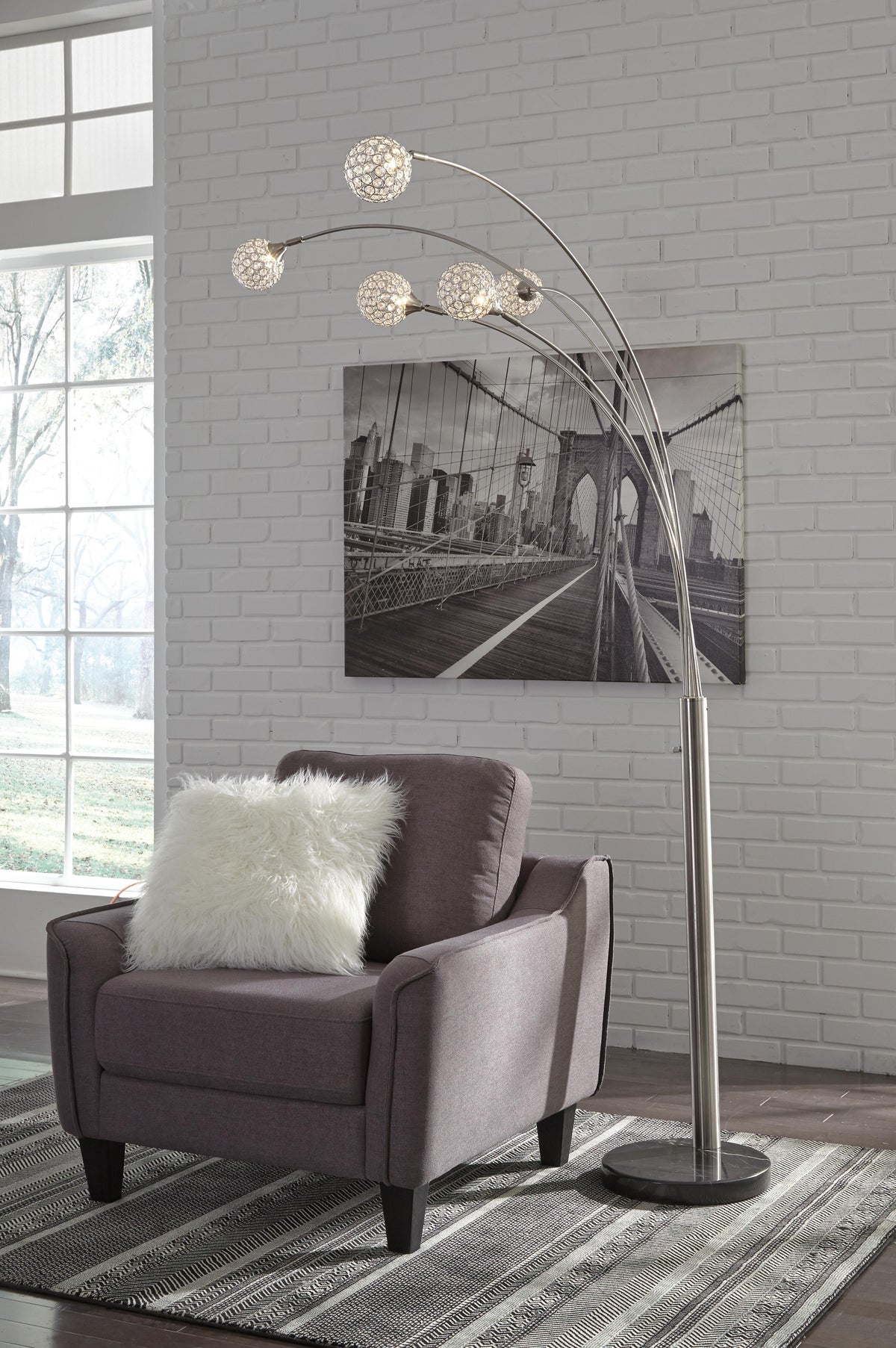 Winter Arc Lamp in Silver Finish, alternate view 4