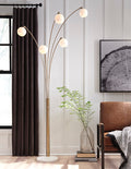 Taliya Arc Lamp in Champagne/White
