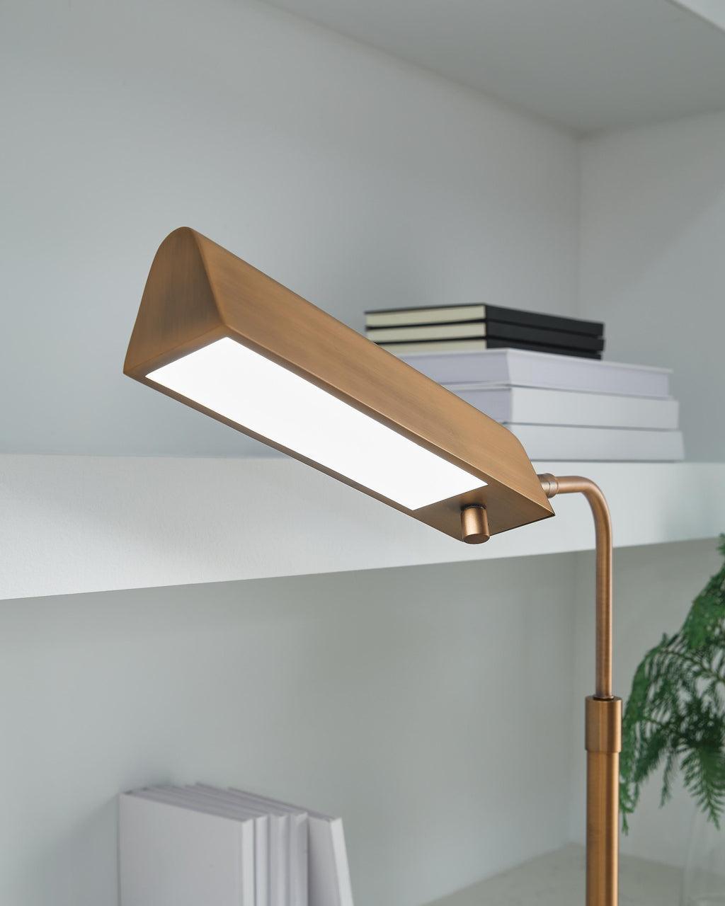 Yafe Desk Lamp in Bronze Finish, detail view