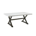 Lexi Dining Table In Espresso Base / White Marble Top