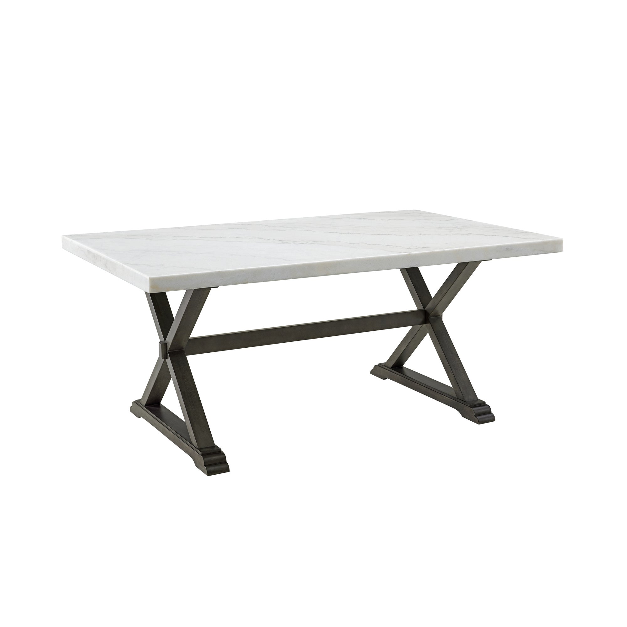 Lexi Dining Table In Espresso Base / White Marble Top
