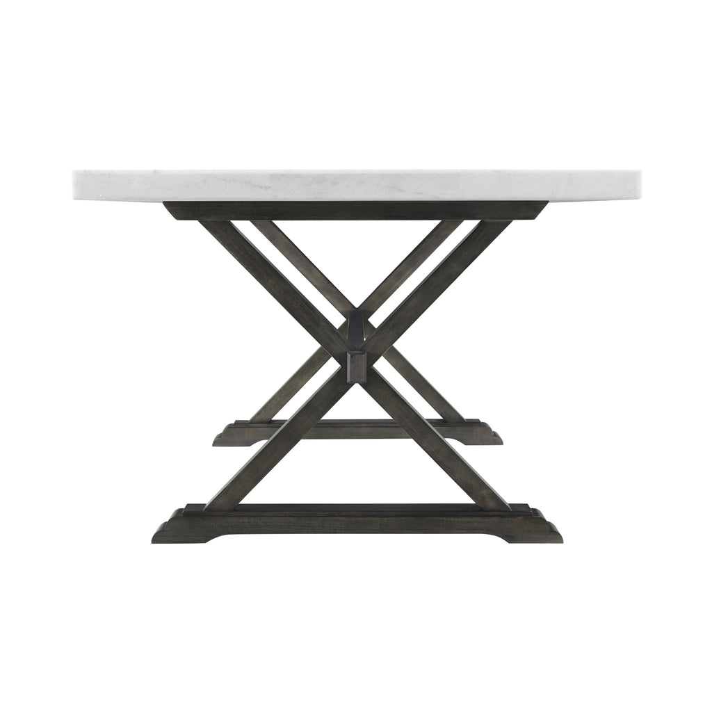 Lexi Dining Table In Espresso Base / White Marble Top