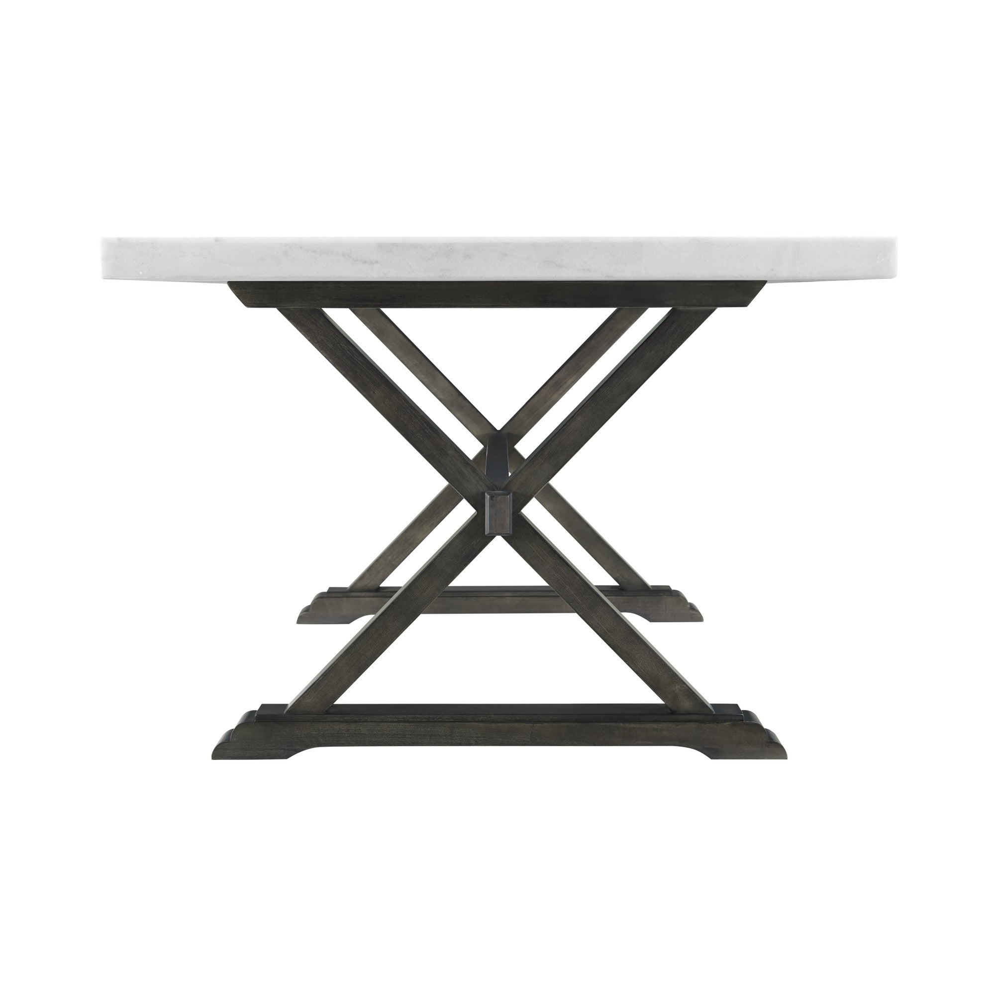 Lexi Dining Table In Espresso Base / White Marble Top