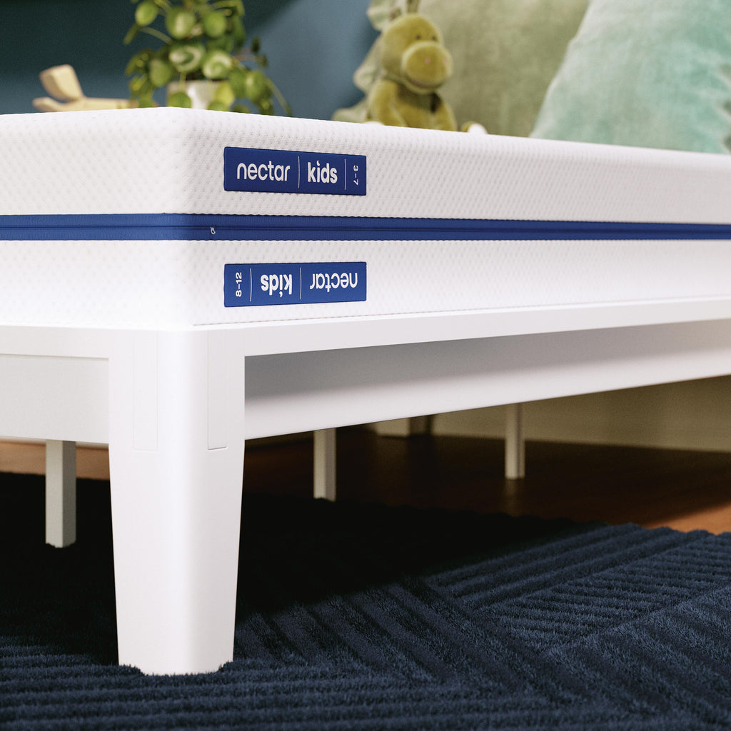 Nectar Foam Kids Full Mattress in White, detail view
