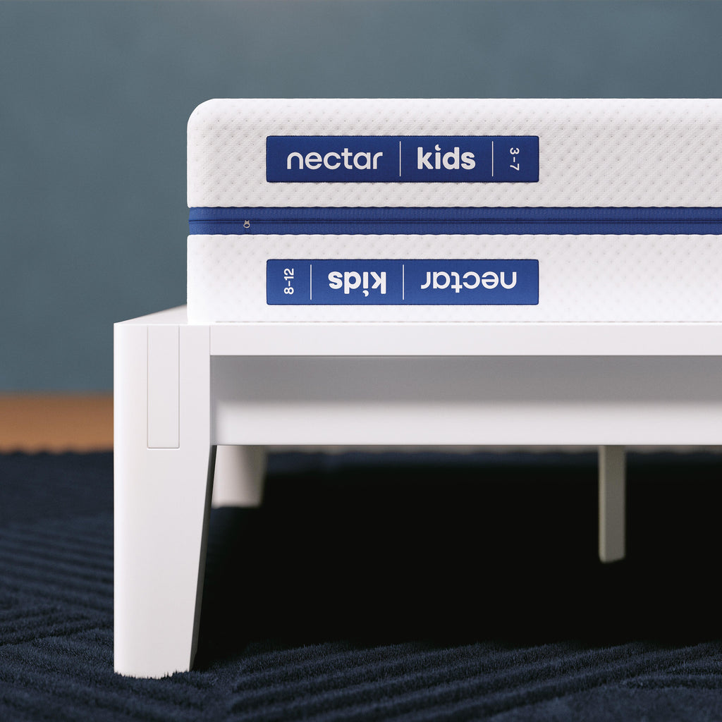 Nectar Foam Kids Full Mattress in White, detail view