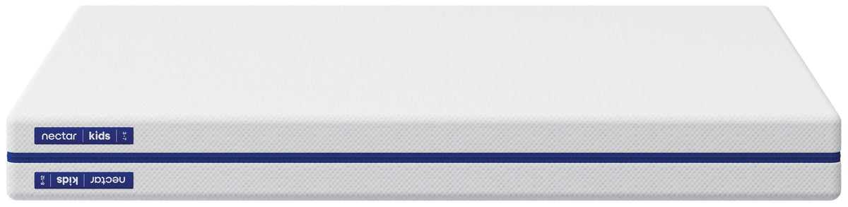 Nectar Foam Kids Full Mattress in White, side view