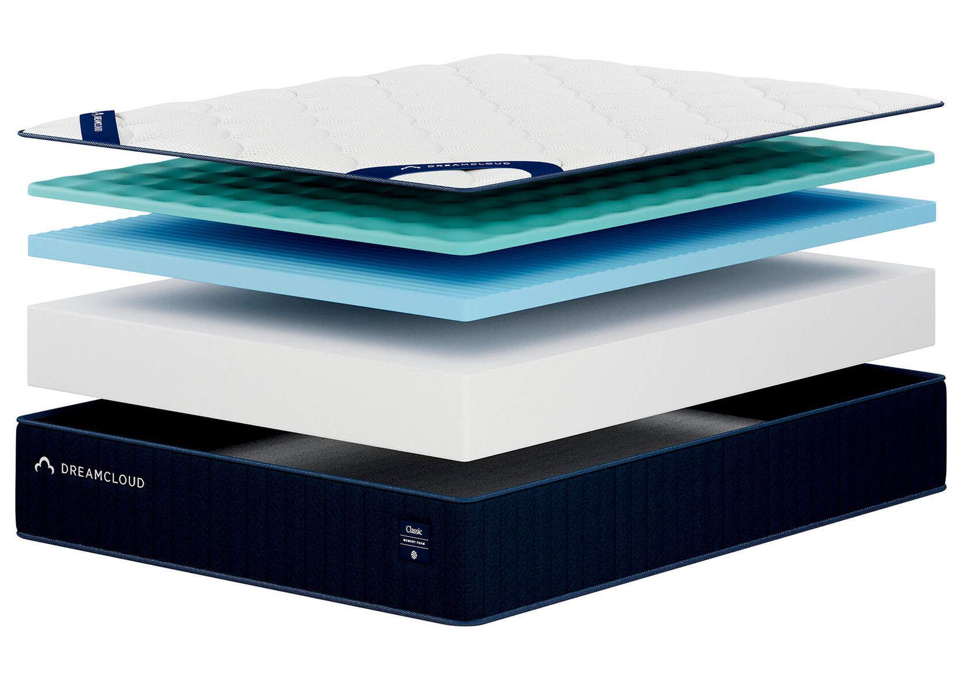 Dreamcloud Classic Memory Foam Queen Mattress angled view