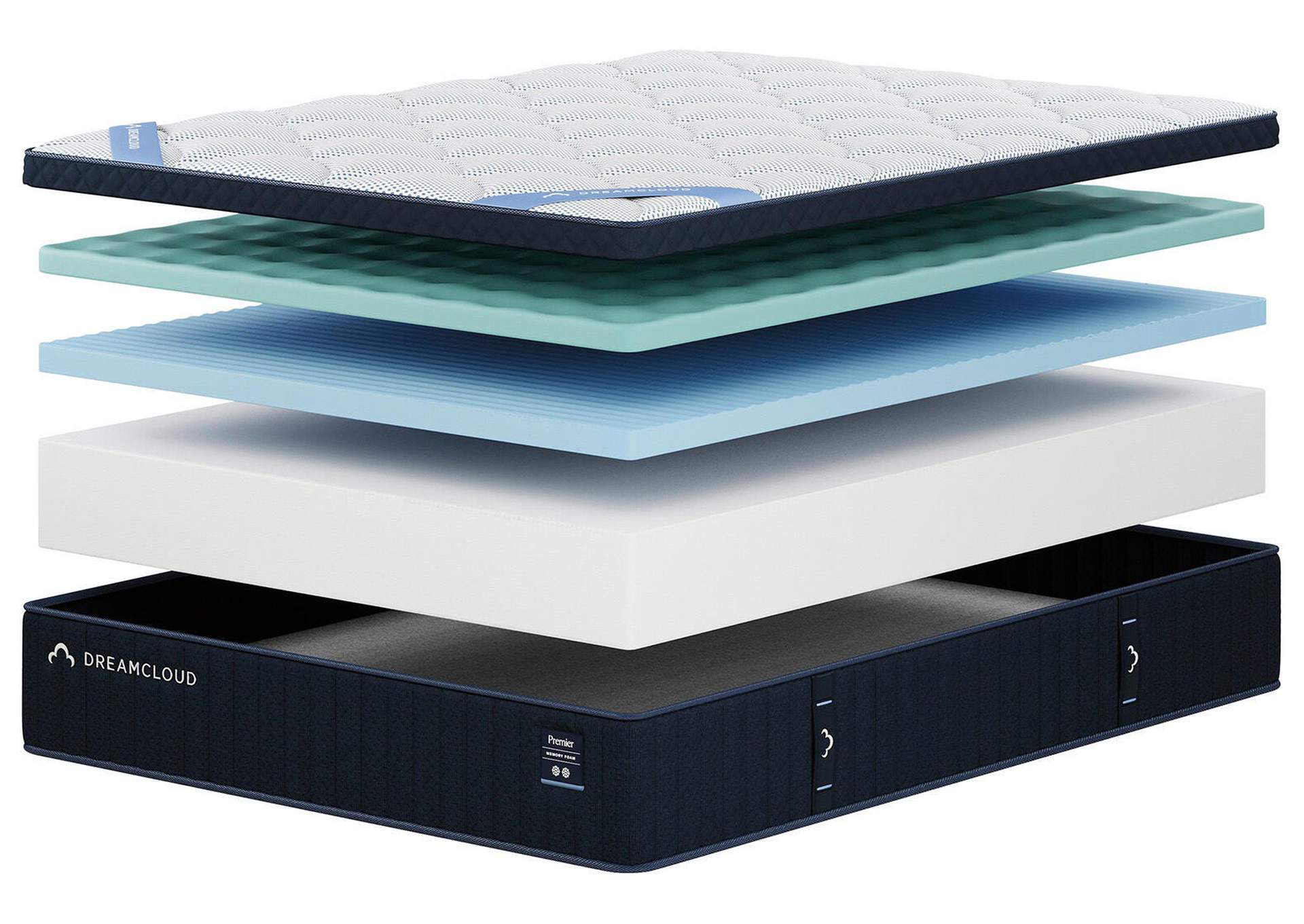 Dreamcloud Premier Memory Foam Queen Mattress angled view
