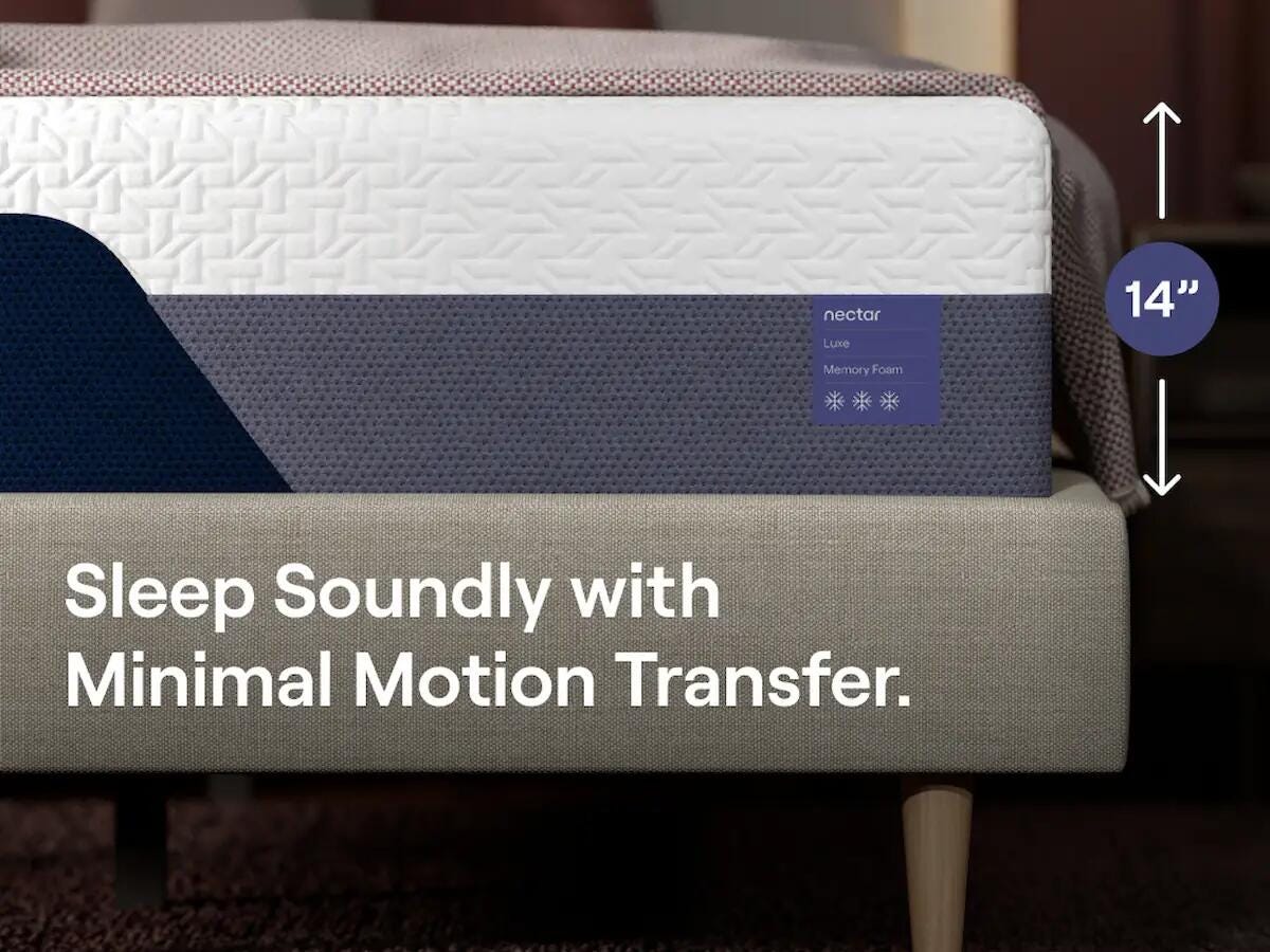Nectar Luxe Memory Foam Twin XL Mattress in White, alternate view 9