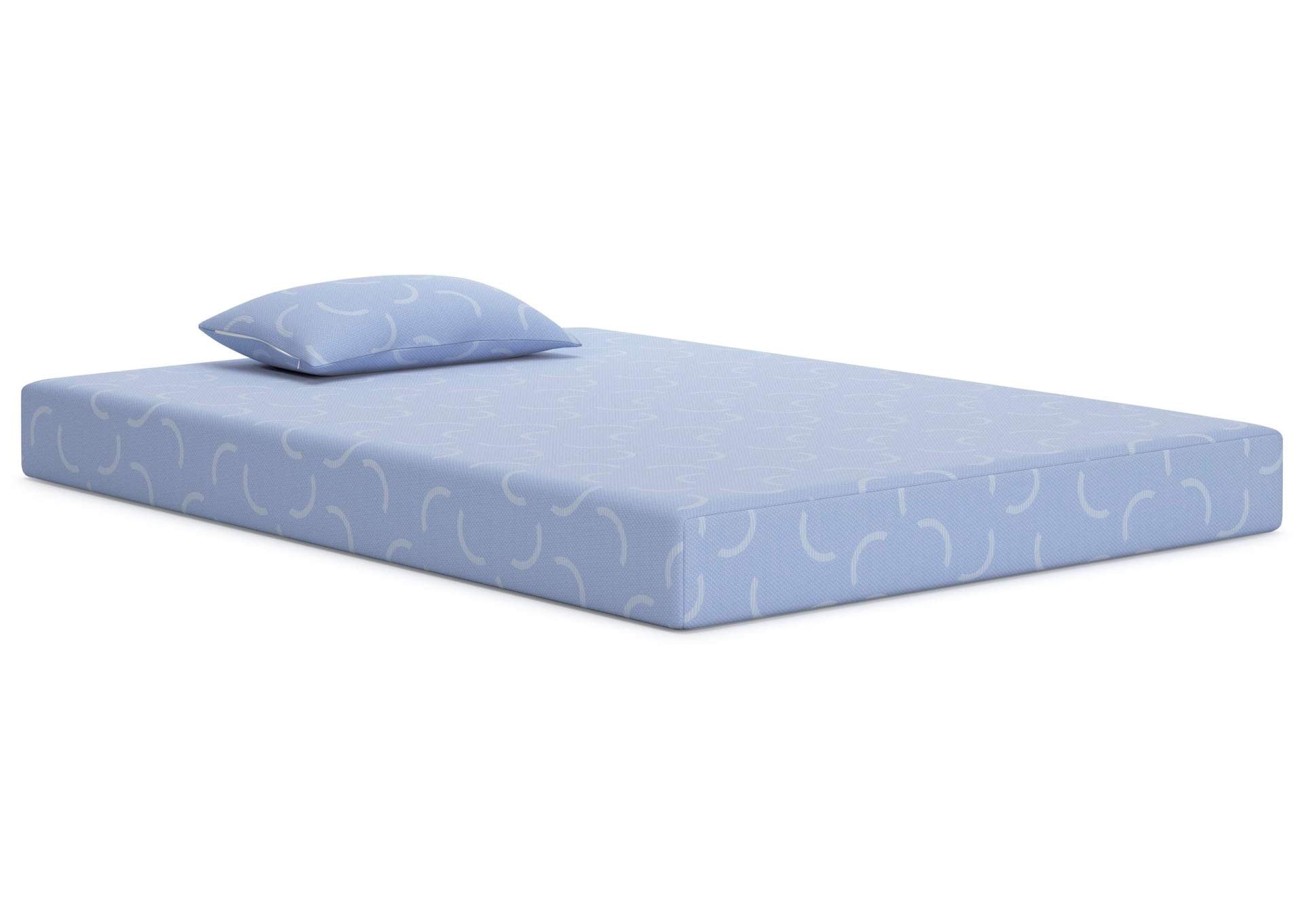iKidz Ocean Twin Mattress and Pillow angled view